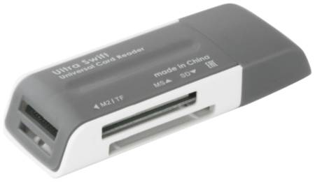 Кардридер Defender Ultra Swift USB 2.0 серый/белый 19669343161