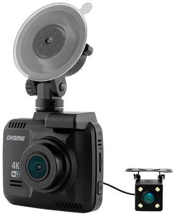 Видеорегистратор DIGMA FreeDrive 600-GW DUAL 4K, 2 камеры, черный 19682996136