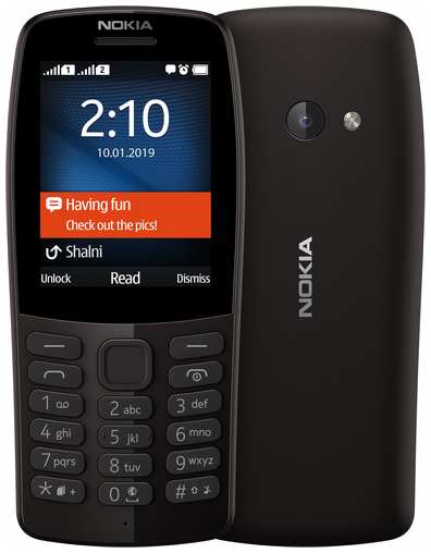 Телефон Nokia 210, 2 SIM, черный 19750141416