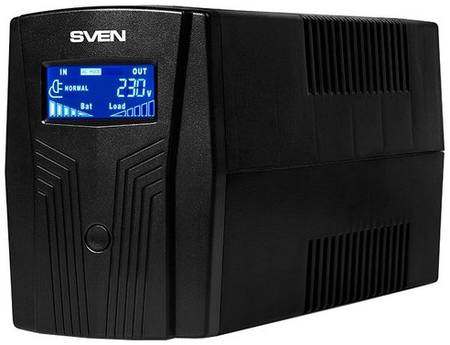 Резервный ИБП SVEN Pro 650 (LCD, USB) черный 390 Вт 1975045892