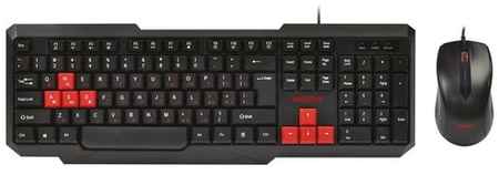 Комплект клавиатура + мышь SmartBuy ONE 230346-KR -Red USB, английская/русская
