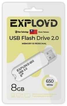 Флешка USB 2.0 Exployd 8 ГБ 650 ( EX-8GB-650-White )