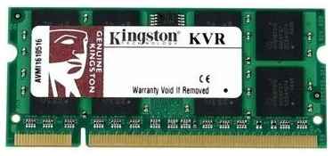 Оперативная память Kingston 1 ГБ DDR2 800 МГц SODIMM CL6 KVR800D2S6/1G 198045628