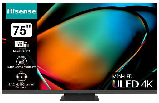 Телевизор Hisense 75U8KQ, 75″, 4K Ultra HD, черный 1980787747