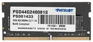 Оперативная память Patriot Memory SL 4 ГБ DDR4 2400 МГц SODIMM CL17 PSD44G240081S 19813224444