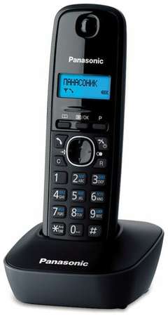 Радиотелефон PANASONIC KX-TG1611RUH, память 50 номеров, АОН, повтор, часы/ будильник, серый