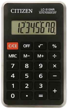 Калькулятор карманный Eleven LC-310NR, 8 разрядов, питание от батарейки, 69*114*14мм, черный - 2 шт 198217257793