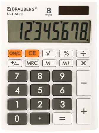 Калькулятор настольный BRAUBERG ULTRA-08, бордовый 198241866272