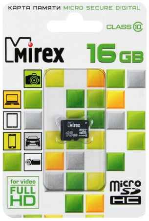Карта памяти Mirex microSD, 16 Гб, SDHC, класс 10 198245120257