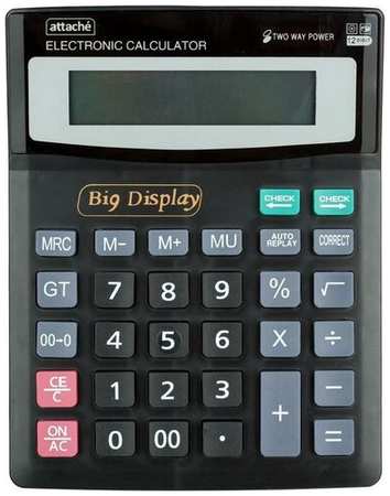 Калькулятор настольный полноразмерный Attache ATC-888-12F 12-разрядный черный 1 шт 198248712111