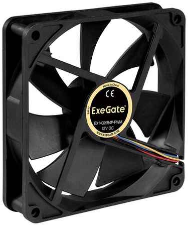Вентилятор для корпуса ExeGate EX14025B4P-PWM, черный 198256716901