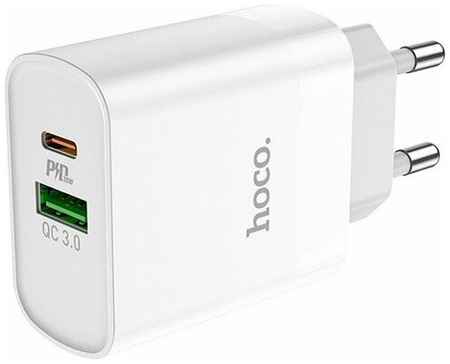 BaseMarket Сетевое зарядное устройство для USB/Type-C Hoco C80A (3А, QC3.0, PD) (белое)