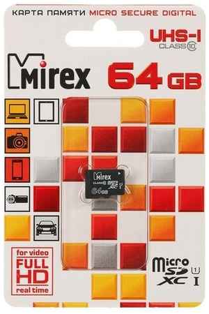 Карта памяти Mirex microSD, 64 Гб, SDXC, UHS-I, класс 10 198265557061