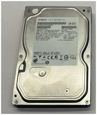 Жесткий диск Hitachi Deskstar 7K1000. C HDS721016CLA382 160GB SATA 3,5' 198304919936