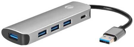 USB-концентратор VCOM CU4383A, разъемов: 4, серый 198307973262