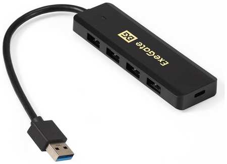 USB-Хаб (концентратор) 4-в-1 ExeGate DUB-4P/1 (кабель-адаптер USB3.0 --> 4xUSB3.0, Plug&Play, черный) EX293980RUS 198318354236