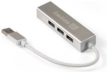 USB-Хаб (концентратор) 4-в-1 ExeGate DUB-4 (кабель-адаптер USB3.0 --> 4xUSB3.0, Plug&Play, серебристый) EX293981RUS 198329057024