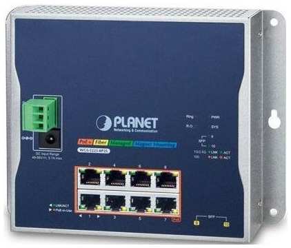 PLANET WGS-5225-8P2S IP30, IPv6/IPv4, L2+ 8-Port 10/100/1000T 802.3at PoE + 2-Port 1G/2.5G SFP Wall-mount Managed Switch (-40~75 degrees C, dual power 198339218466