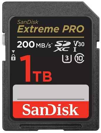 Карта памяти SanDisk SDXC 1TB Extreme Pro UHS-I V30 U3 200/140 Mb/s 198343134522