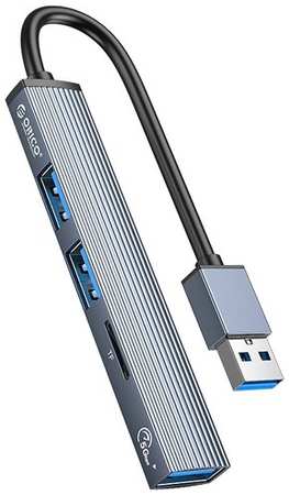 USB-концентратор ORICO AH-A12F, разъемов: 3, 15 см, серый 198343840421