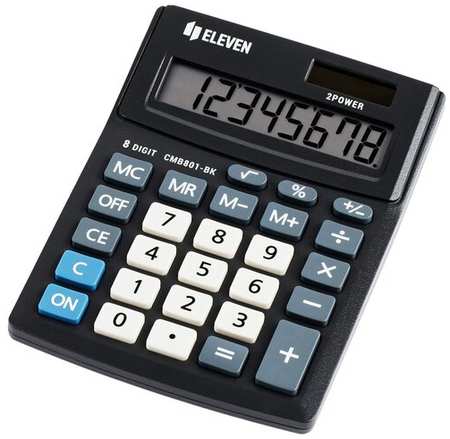 Калькулятор настольный Eleven Business Line CMB801-BK, 8 разрядов, двойное питание, 102*137*31мм, черный 198355428065