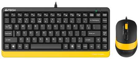 Клавиатура + мышь A4Tech Fstyler F1110 клав: черный/желтый мышь: черный/желтый USB Multimedia (F1110 BUMBLEBEE) 198355723071