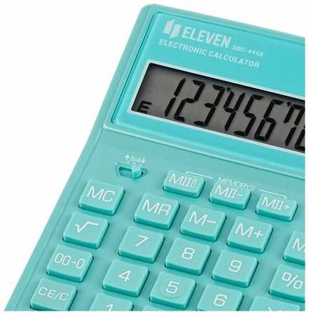 Калькулятор настольный Eleven SDC-444X-GN, 12 разрядов, двойное питание, 155*204*33мм