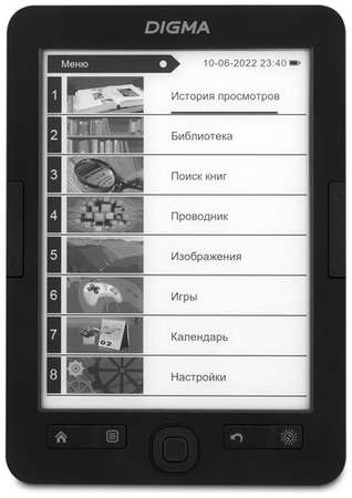 4.57″ Электронная книга DIGMA r654 1024x758, E-Ink, 4 ГБ, графит 198360263026