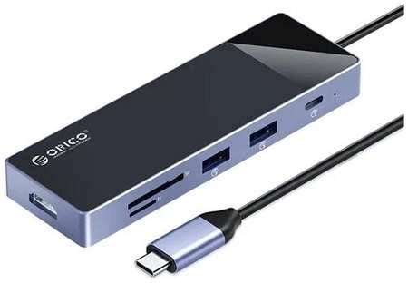 USB-концентратор ORICO DM-10P, разъемов: 2, 20 см, черный 198363231134