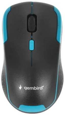 Мышь беспров. Gembird MUSW-410, 2.4ГГц, 3 кнопки + колесо кнопка,1600DPI чёрно-бирюзовый 198363477803