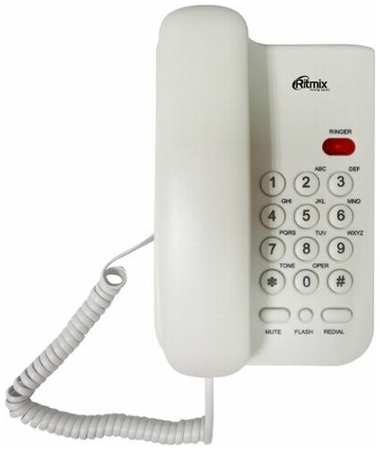 Телефон проводной Ritmix RT-311 белый телефонный аппарат