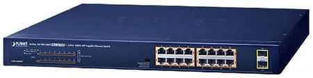 PLANET GSW-1820HP 16-Port 10/100/1000T 802.3at PoE + 2-Port 1000X SFP Ethernet Switch (240W PoE Budget, Standard/VLAN/Extend mode) 198364675033
