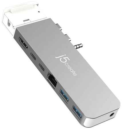 Мульти-хаб j5create 4K60 Pro USB4® Hub with MagSafe® Kit (2xUSB-C/2xUSB-A/4K HDMI/RJ45/3.5 mm AUX) серый космос (JCD395) 198364675325