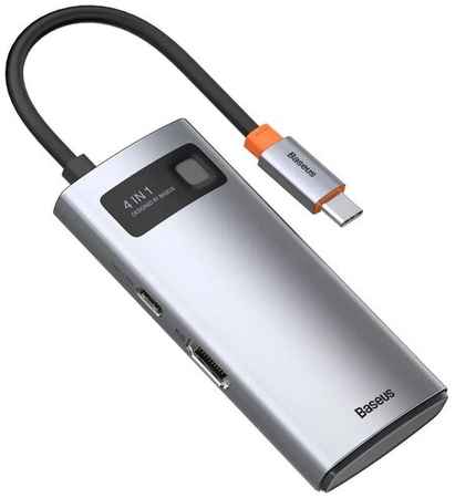USB-концентратор Baseus Metal Gleam (CAHUB-CY0G), разъемов: 3, 20 см, серый 198366004424