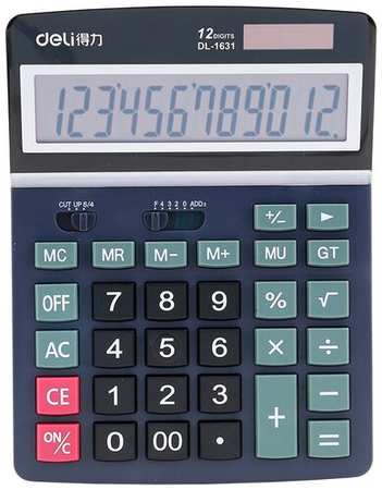 Калькулятор настольный Deli E1631 черный 12-разр 198366592909