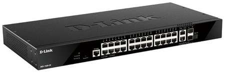 Коммутатор D-Link DGS-1520-28/A1A, 24 порта 10/100/1000 Base + 2 порта 10GBase-T, для средних рабочих групп, поддержка VLAN и IPv6 198367120602