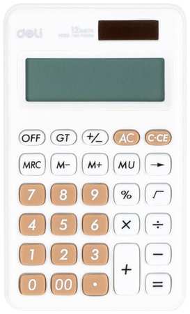 Калькулятор карманный Deli EM120WHITE белый 12-разр 198368886956
