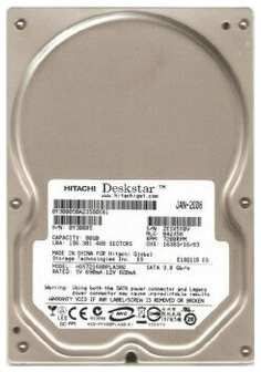 Жесткий диск 3.5 SATA 82.3GB Hitachi Deskstar hds728080pla380 7200rpm, 8Mb, SATA-II 3Gb/s