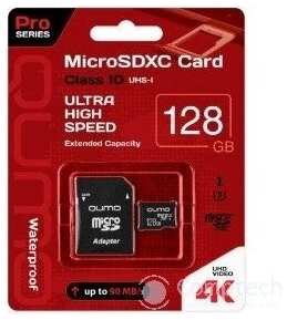 Micro SecureDigital 128Gb QUMO QM128GMICSDXC10U3 {MicroSDXC Class 10 UHS-I SD adapter} 198384515048