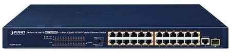Коммутатор/ PLANET FGSW-2511P 24-Port 10/100TX 802.3at PoE + 1-Port Gigabit TP/SFP combo Ethernet Switch (190W PoE Budget, Standard/VLAN/QoS/Extend mo 198385902022