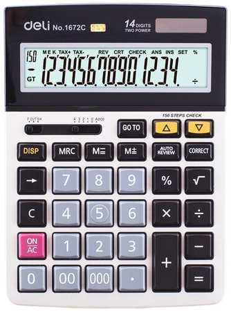 Калькулятор настольный Deli E1672C серебристый 14-разр 198388346295