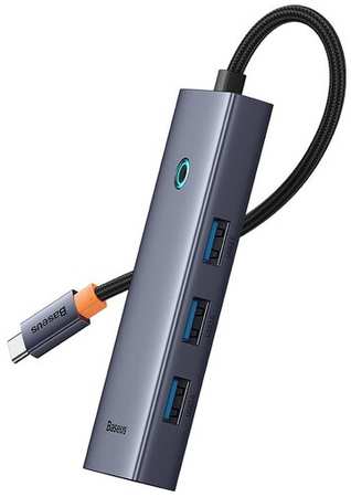Хаб OS-Baseus Flite Series 4-Port HUB (Type-C - USB3.0*4) Серый (B0005280A813-03) 198399920789