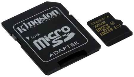 Карта памяти Kingston microSD 64 ГБ Class 10, UHS-I, R/W 90/45 МБ/с, адаптер на SD, 1 шт. 1984374969