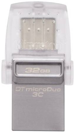 Флешка Kingston DataTraveler microDuo 3C 32GB серебристый