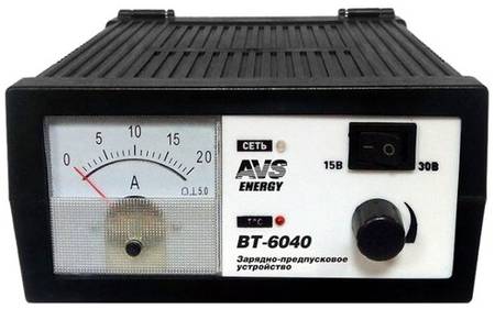 Зарядное устройство AVS BT-6040 для автомобильного аккумулятора (20A) 12/24V, A78865S 19844064223202