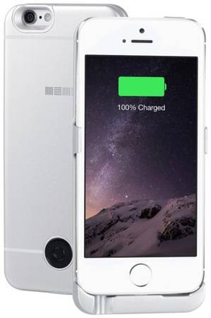 Чехол-аккумулятор INTERSTEP Metal battery case для iPhone 5/5S/SE silver