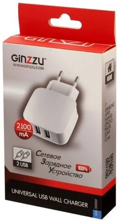 USB-зарядка Ginzzu GA-3008W