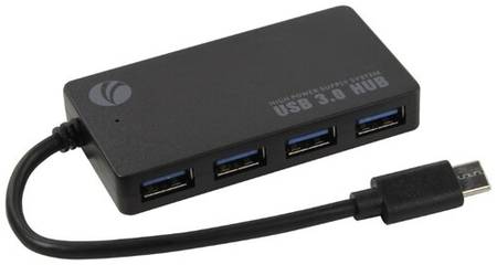 USB-концентратор VCOM DH302C, разъемов: 4, черный 19844094303976