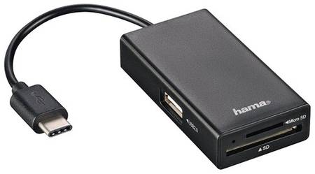 USB-концентратор HAMA Type-C Hub (00054144), разъемов: 1, черный 19844115392357