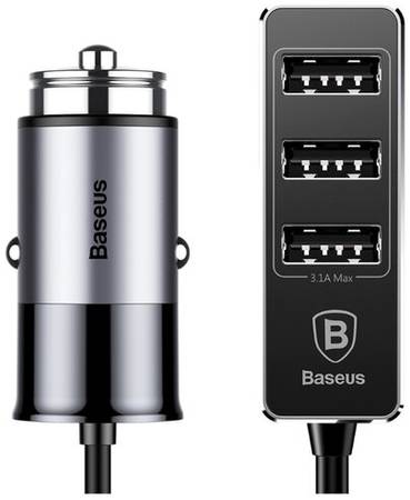 Автомобильное зарядное устройство Baseus Enjoy Together Four Interfaces Output Patulous Car Charger 5.5A Dark (CCTON-0G)